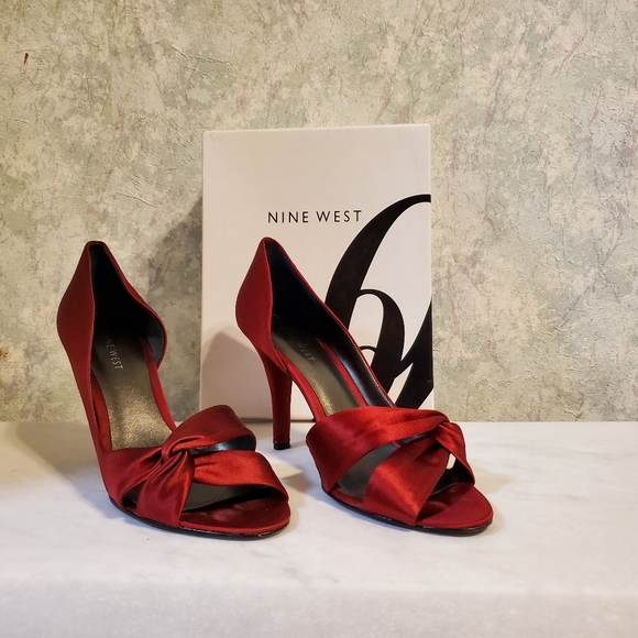 Nine West Shoes - Nine West Jojus D'orsay Pumps in  Dark Red Satin 9M